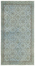 Blue Over Dyed Vintage Rug 5'0'' x 9'7'' ft 153 x 293 cm