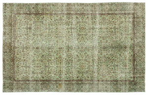 Green Over Dyed Vintage Rug 6'1'' x 9'8'' ft 185 x 294 cm