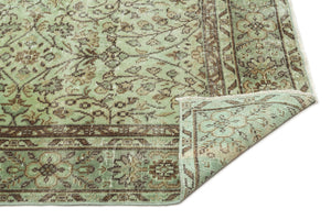 Green Over Dyed Vintage Rug 6'1'' x 9'8'' ft 185 x 294 cm