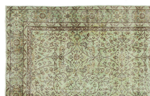 Green Over Dyed Vintage Rug 6'1'' x 9'8'' ft 185 x 294 cm
