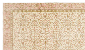 Beige Over Dyed Vintage Rug 5'7'' x 9'10'' ft 170 x 300 cm