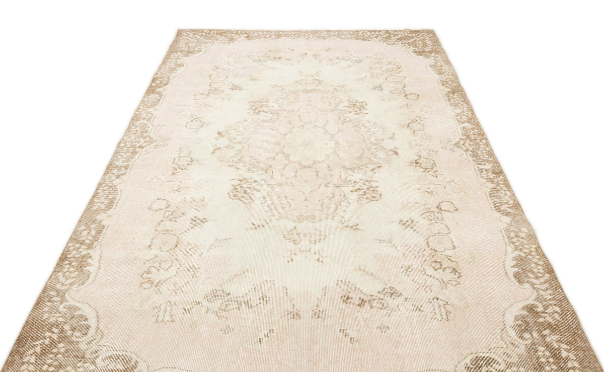 Beige Over Dyed Vintage Rug 5&#39;11&#39;&#39; x 9&#39;8&#39;&#39; ft 180 x 295 cm