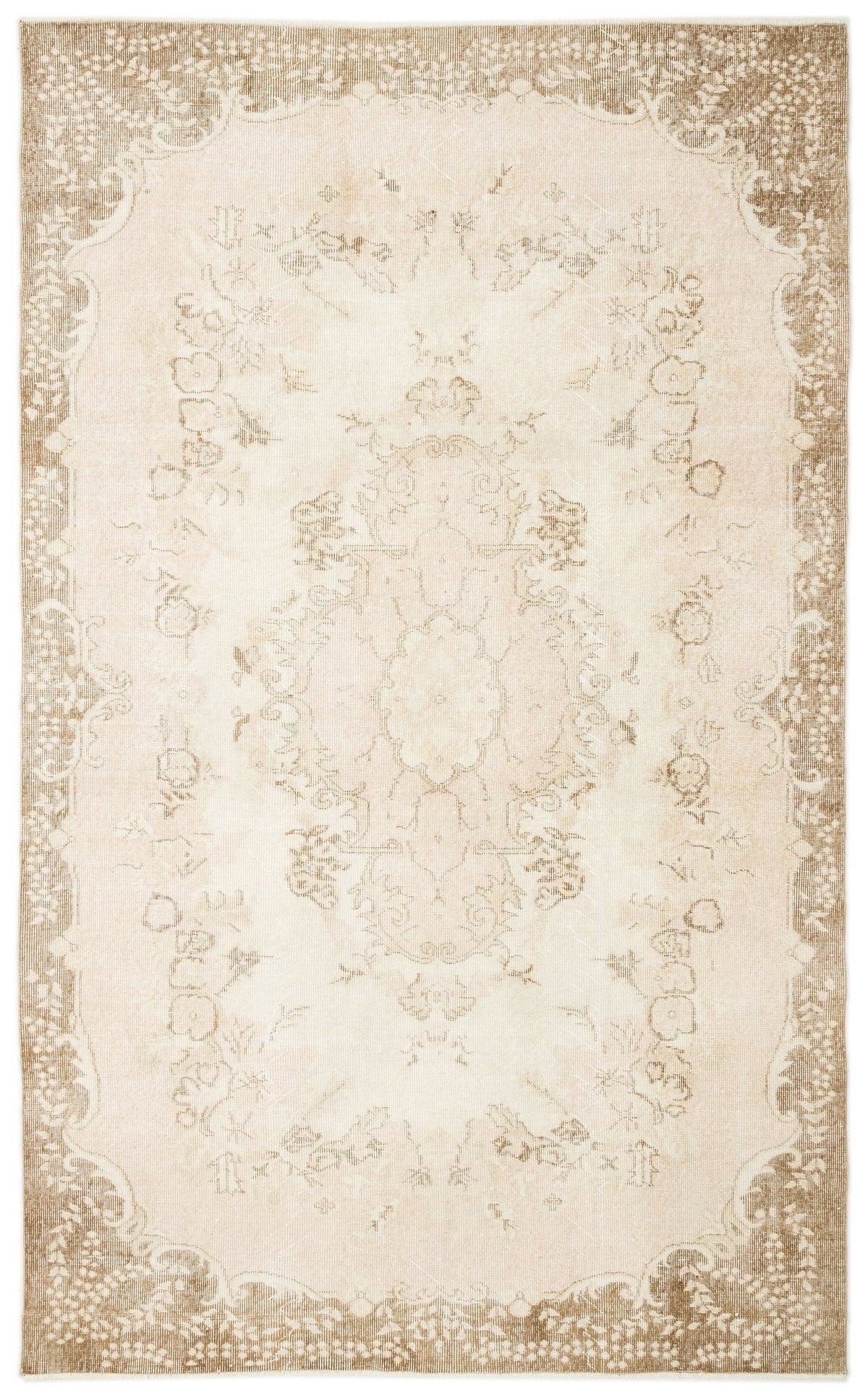 Beige Over Dyed Vintage Rug 5&#39;11&#39;&#39; x 9&#39;8&#39;&#39; ft 180 x 295 cm