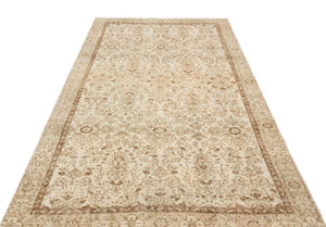 Beige Over Dyed Vintage Rug 5'3'' x 8'12'' ft 160 x 274 cm