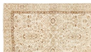 Beige Over Dyed Vintage Rug 5'3'' x 8'12'' ft 160 x 274 cm