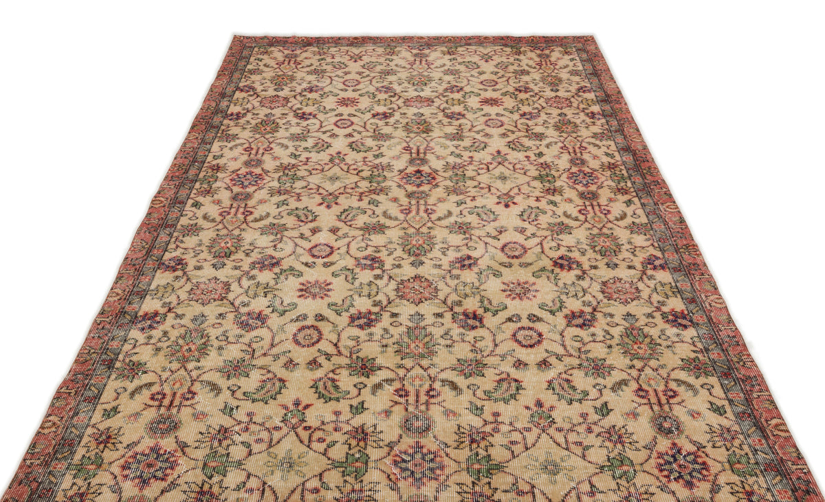 Naturel Over Dyed Vintage Rug 5&#39;5&#39;&#39; x 9&#39;6&#39;&#39; ft 166 x 290 cm