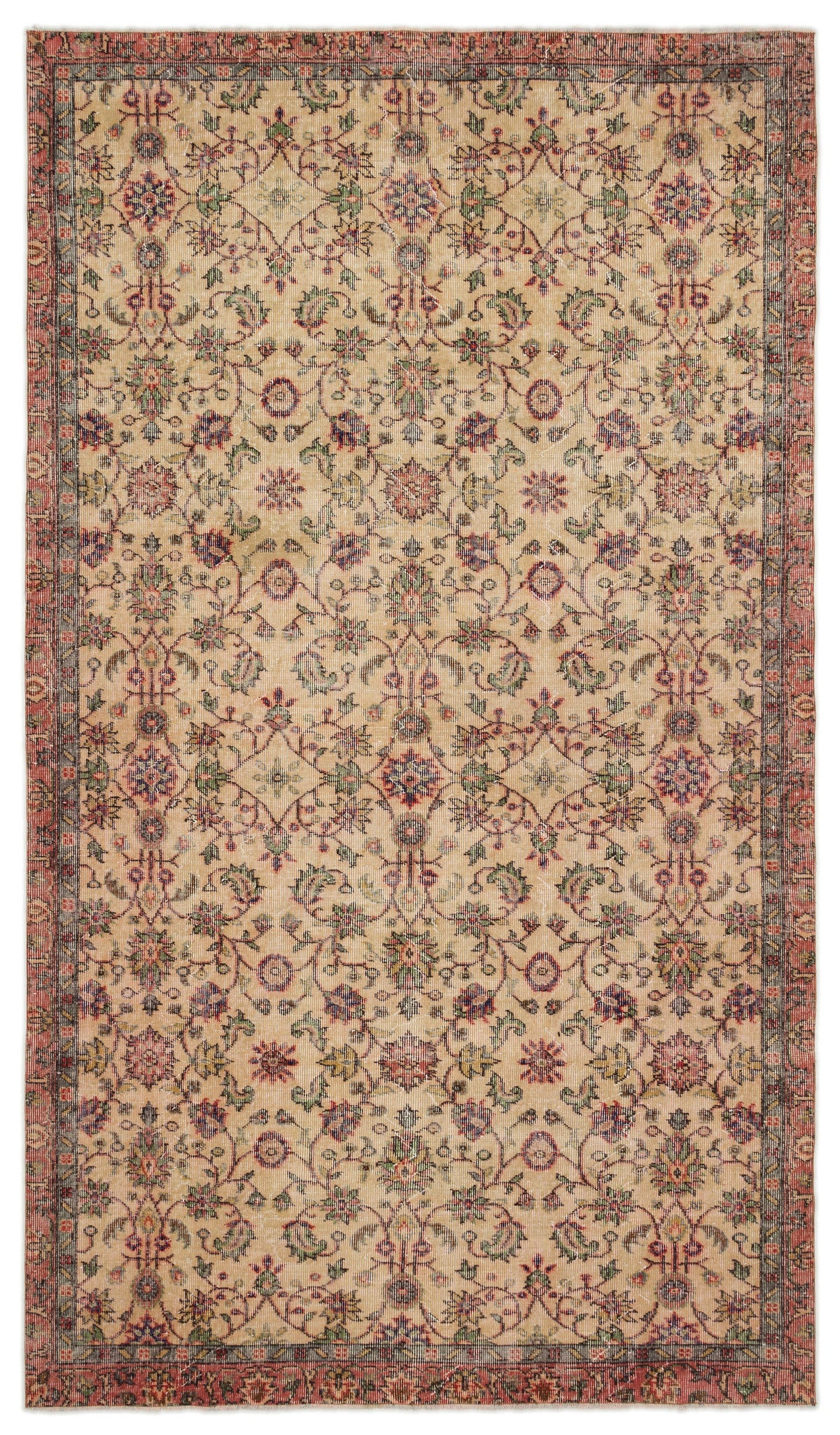 Naturel Over Dyed Vintage Rug 5&#39;5&#39;&#39; x 9&#39;6&#39;&#39; ft 166 x 290 cm