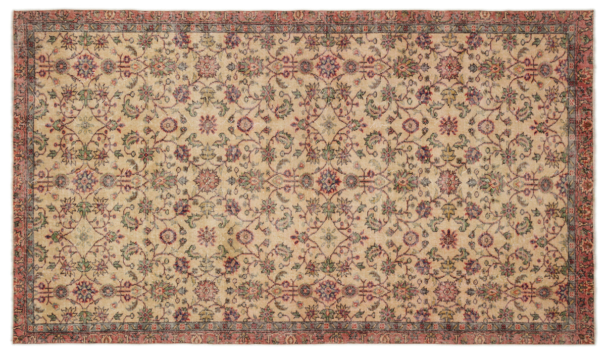 Naturel Over Dyed Vintage Rug 5&#39;5&#39;&#39; x 9&#39;6&#39;&#39; ft 166 x 290 cm