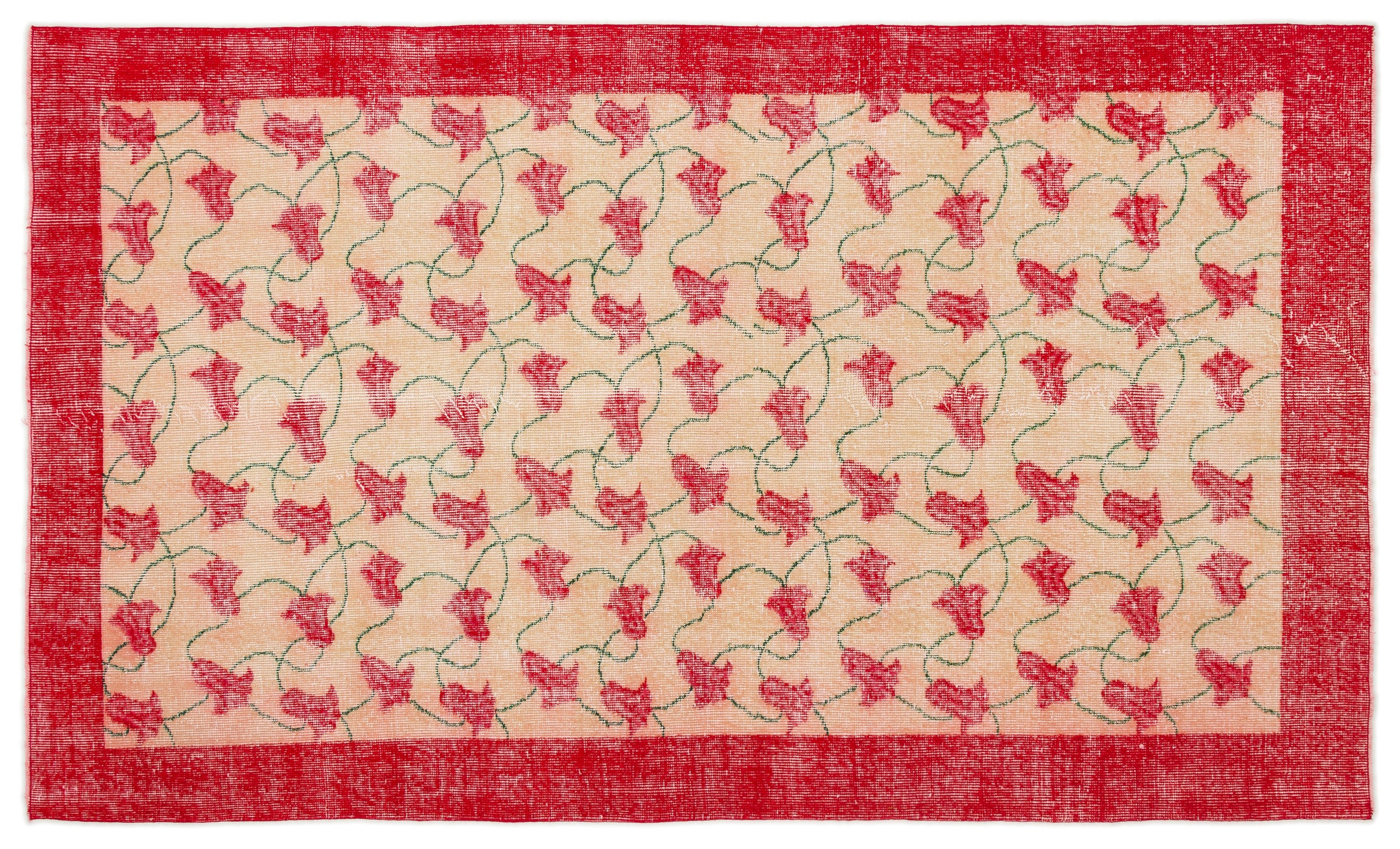 Naturel Over Dyed Vintage Rug 5'0'' x 8'3'' ft 153 x 251 cm