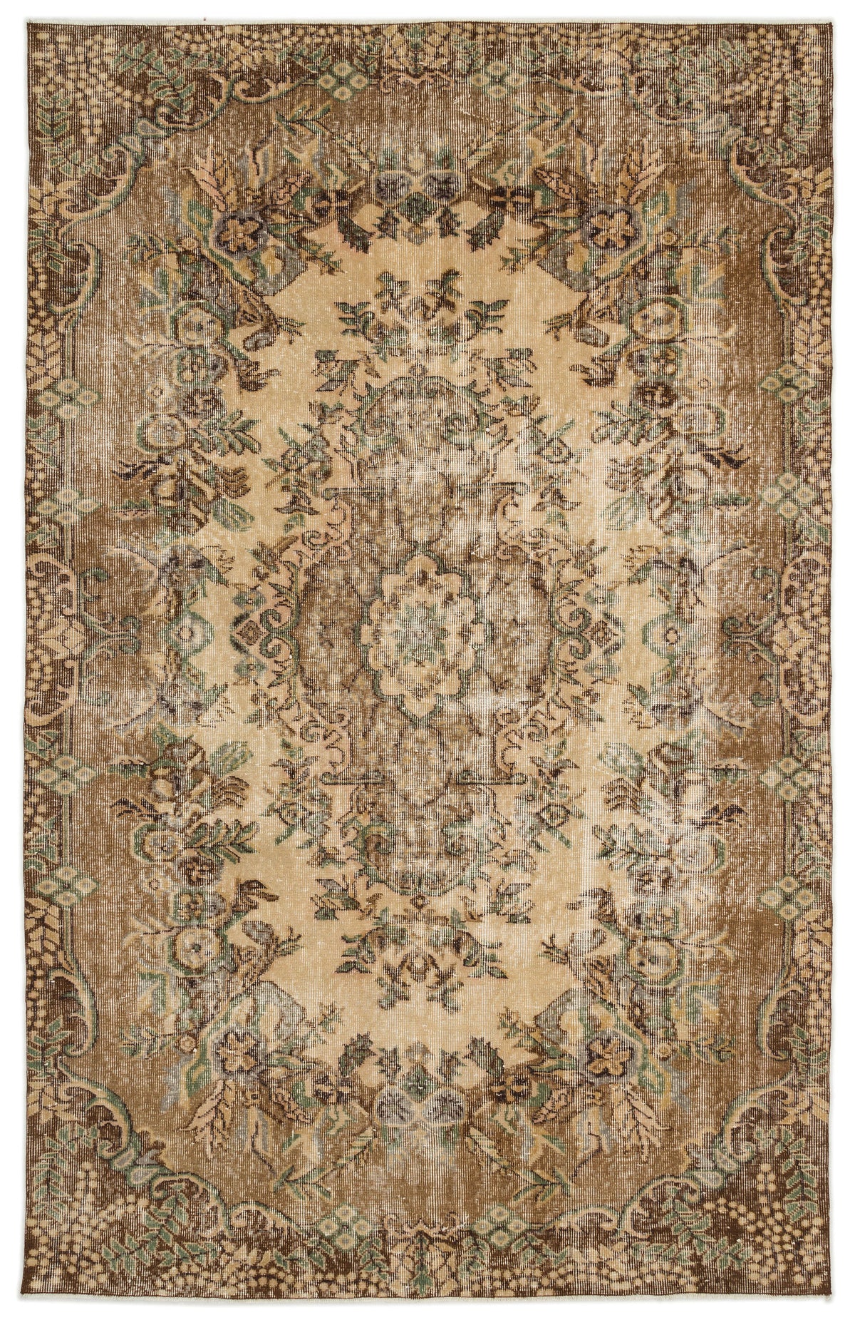 Naturel Over Dyed Vintage Rug 5&#39;8&#39;&#39; x 9&#39;1&#39;&#39; ft 173 x 278 cm