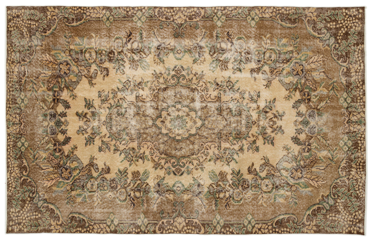 Naturel Over Dyed Vintage Rug 5&#39;8&#39;&#39; x 9&#39;1&#39;&#39; ft 173 x 278 cm