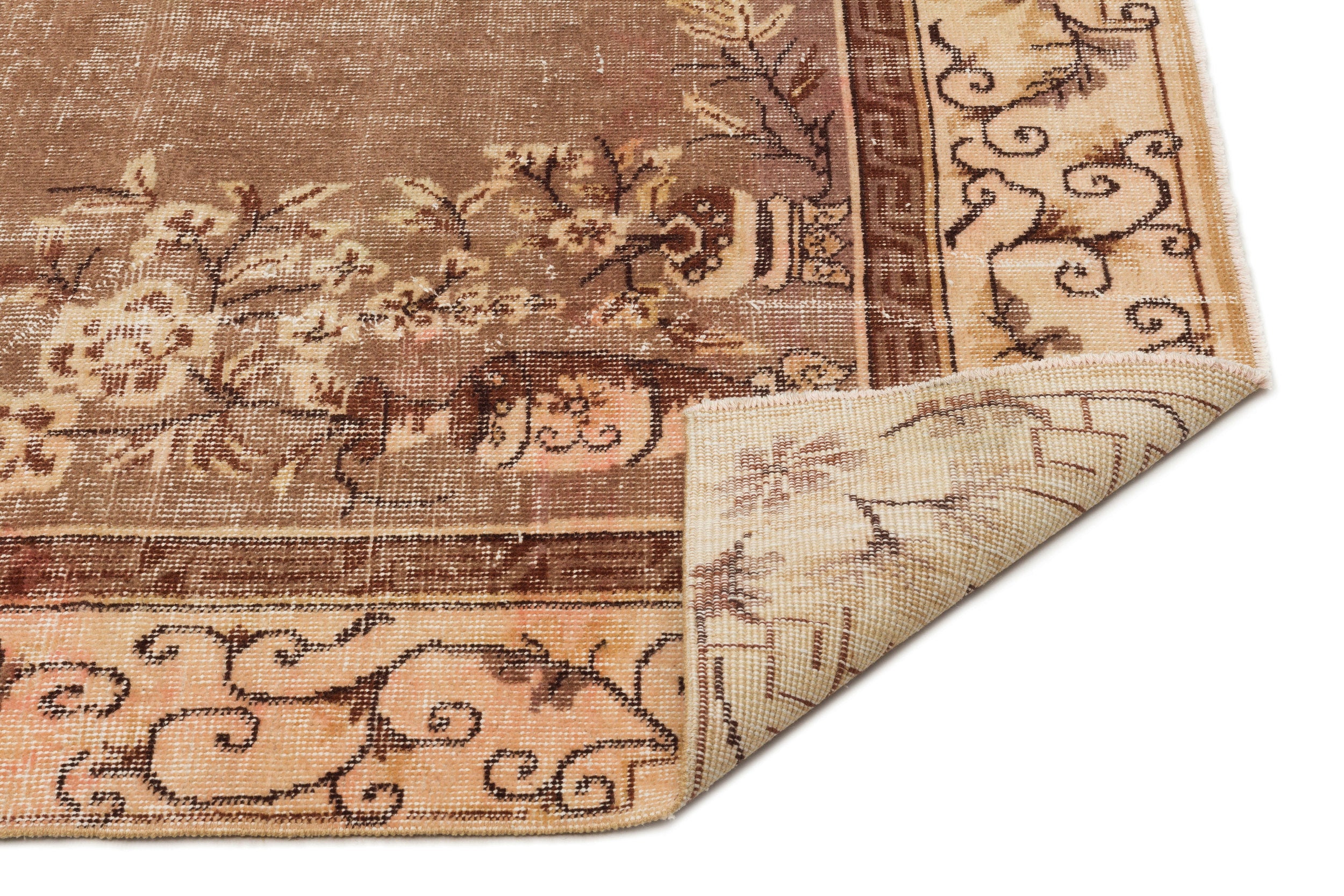 Naturel Over Dyed Vintage Rug 6'4'' x 9'8'' ft 193 x 294 cm