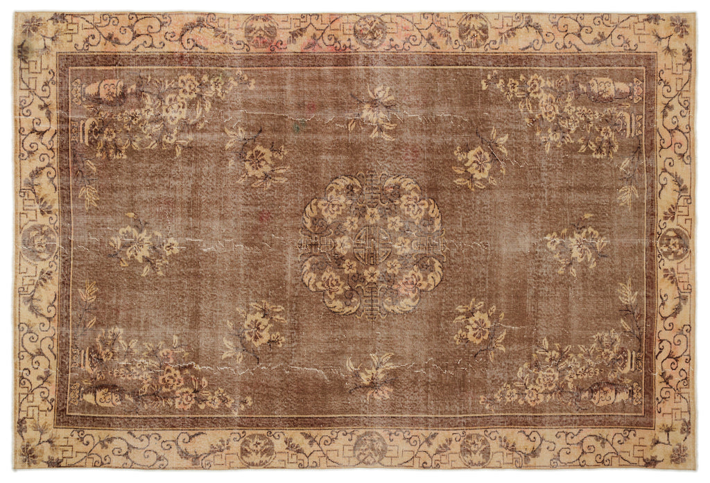 Naturel Over Dyed Vintage Rug 6'4'' x 9'8'' ft 193 x 294 cm
