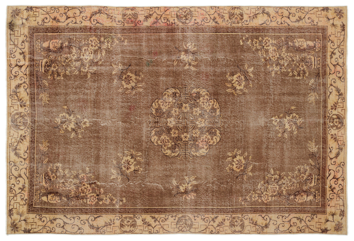 Naturel Over Dyed Vintage Rug 6&#39;4&#39;&#39; x 9&#39;8&#39;&#39; ft 193 x 294 cm