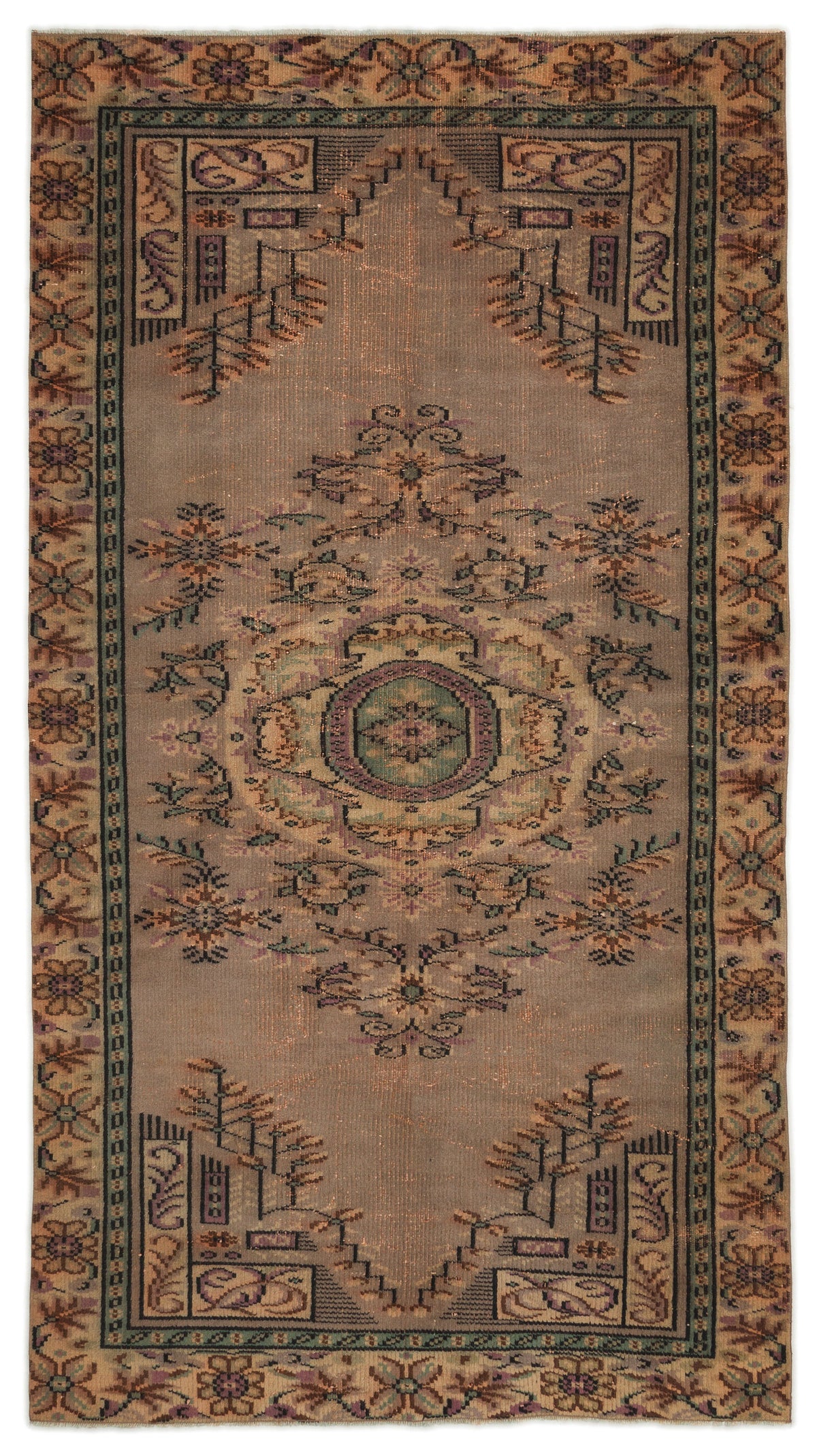 Naturel Over Dyed Vintage Rug 4&#39;4&#39;&#39; x 8&#39;0&#39;&#39; ft 132 x 244 cm