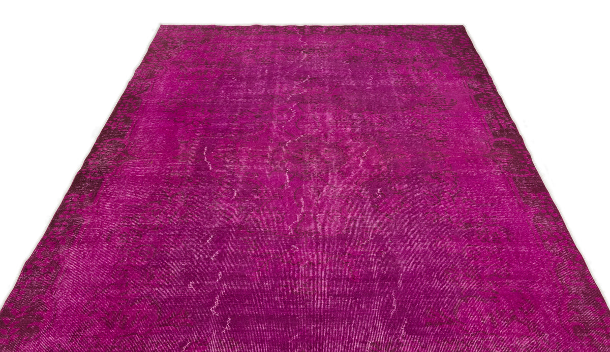 Fuchsia Over Dyed Vintage Rug 6&#39;0&#39;&#39; x 9&#39;6&#39;&#39; ft 183 x 289 cm