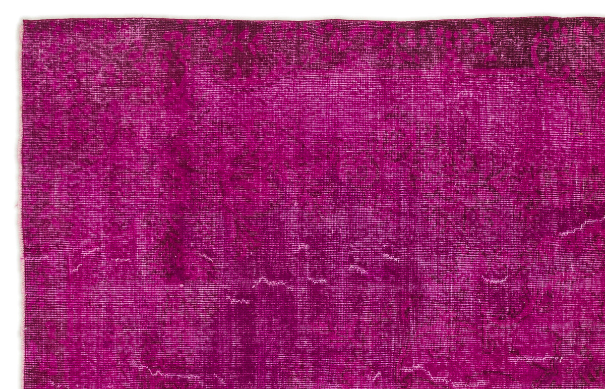 Fuchsia Over Dyed Vintage Rug 6&#39;0&#39;&#39; x 9&#39;6&#39;&#39; ft 183 x 289 cm