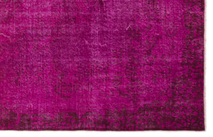 Fuchsia Over Dyed Vintage Rug 6'0'' x 9'6'' ft 183 x 289 cm