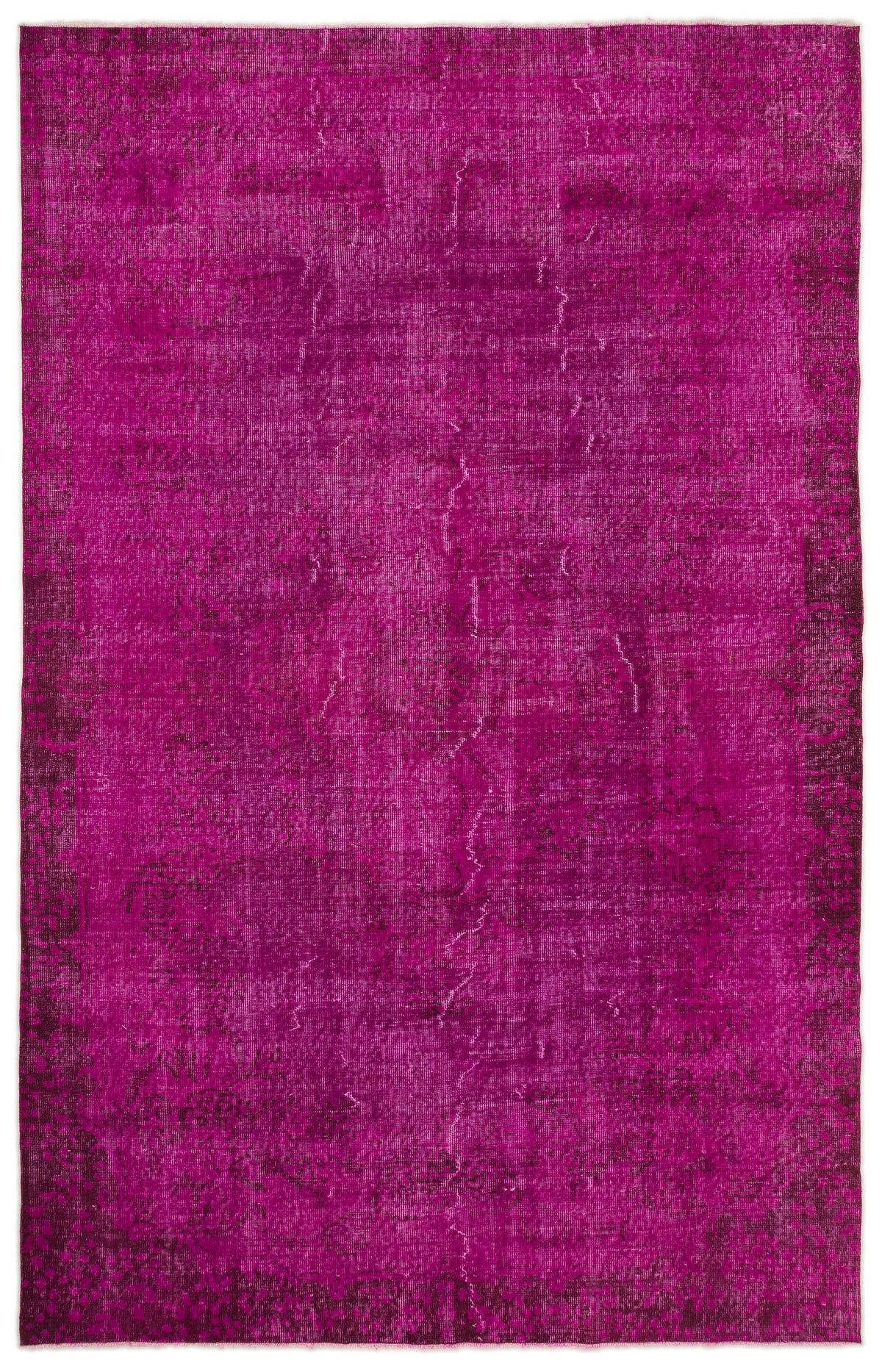Fuchsia Over Dyed Vintage Rug 6&#39;0&#39;&#39; x 9&#39;6&#39;&#39; ft 183 x 289 cm