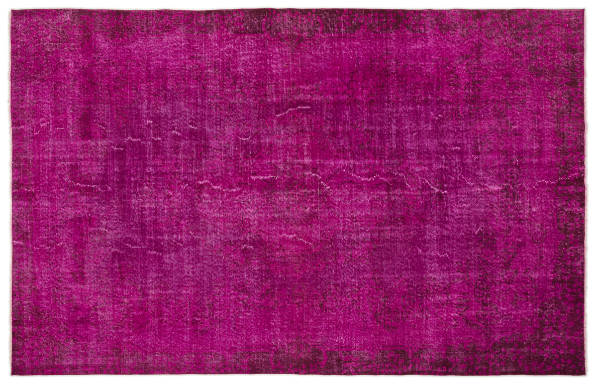 Fuchsia Over Dyed Vintage Rug 6&#39;0&#39;&#39; x 9&#39;6&#39;&#39; ft 183 x 289 cm