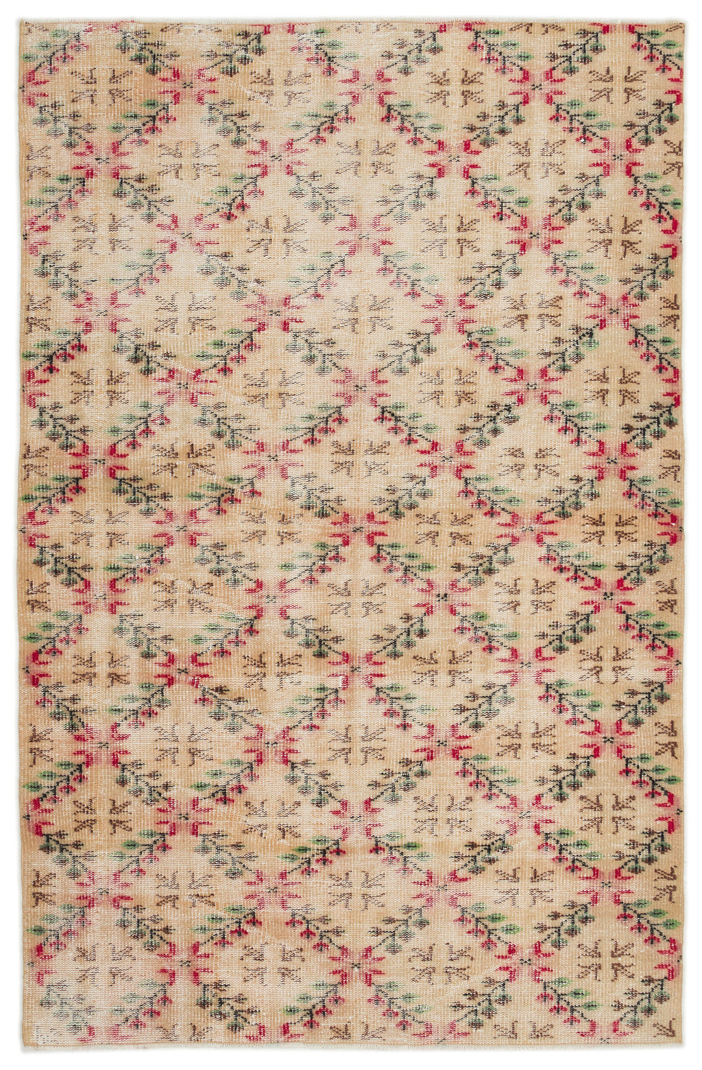 Naturel Over Dyed Vintage Rug 4'10'' x 7'5'' ft 148 x 225 cm