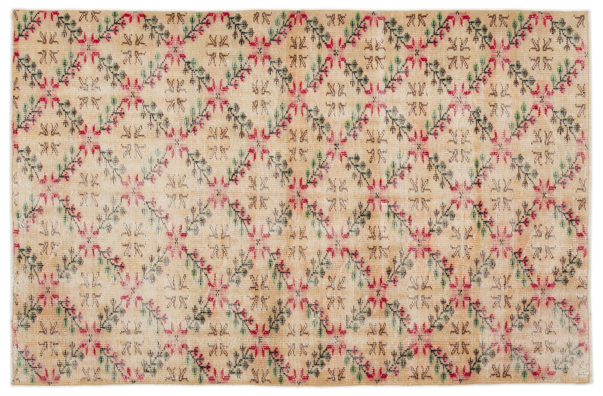 Naturel Over Dyed Vintage Rug 4&#39;10&#39;&#39; x 7&#39;5&#39;&#39; ft 148 x 225 cm