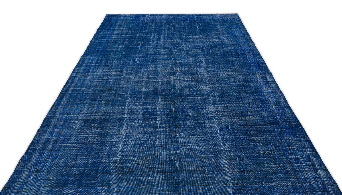 Blue Over Dyed Vintage Rug 6&#39;6&#39;&#39; x 10&#39;0&#39;&#39; ft 198 x 305 cm
