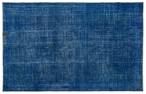 Blue Over Dyed Vintage Rug 6'6'' x 10'0'' ft 198 x 305 cm
