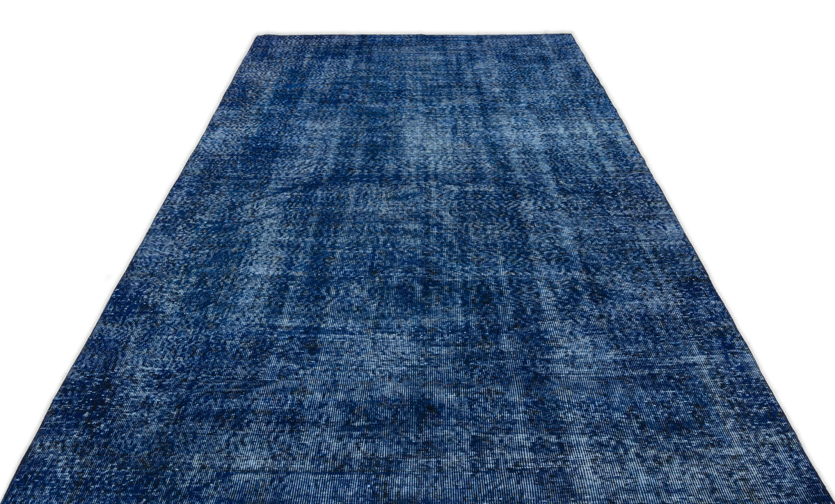 Blue Over Dyed Vintage Rug 6&#39;0&#39;&#39; x 9&#39;6&#39;&#39; ft 184 x 290 cm