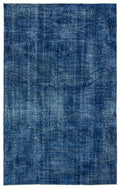 Blue Over Dyed Vintage Rug 6'0'' x 9'6'' ft 184 x 290 cm