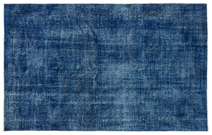 Blue Over Dyed Vintage Rug 6'0'' x 9'6'' ft 184 x 290 cm