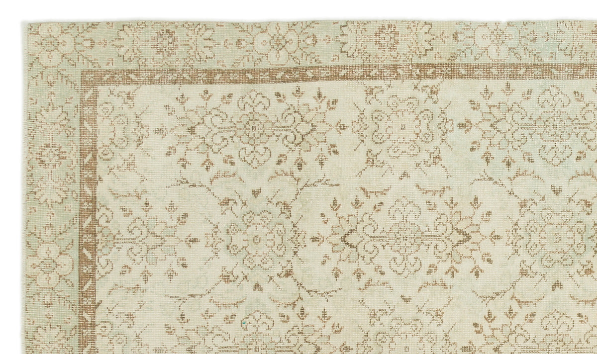 Beige Over Dyed Vintage Rug 5&#39;9&#39;&#39; x 9&#39;11&#39;&#39; ft 176 x 301 cm
