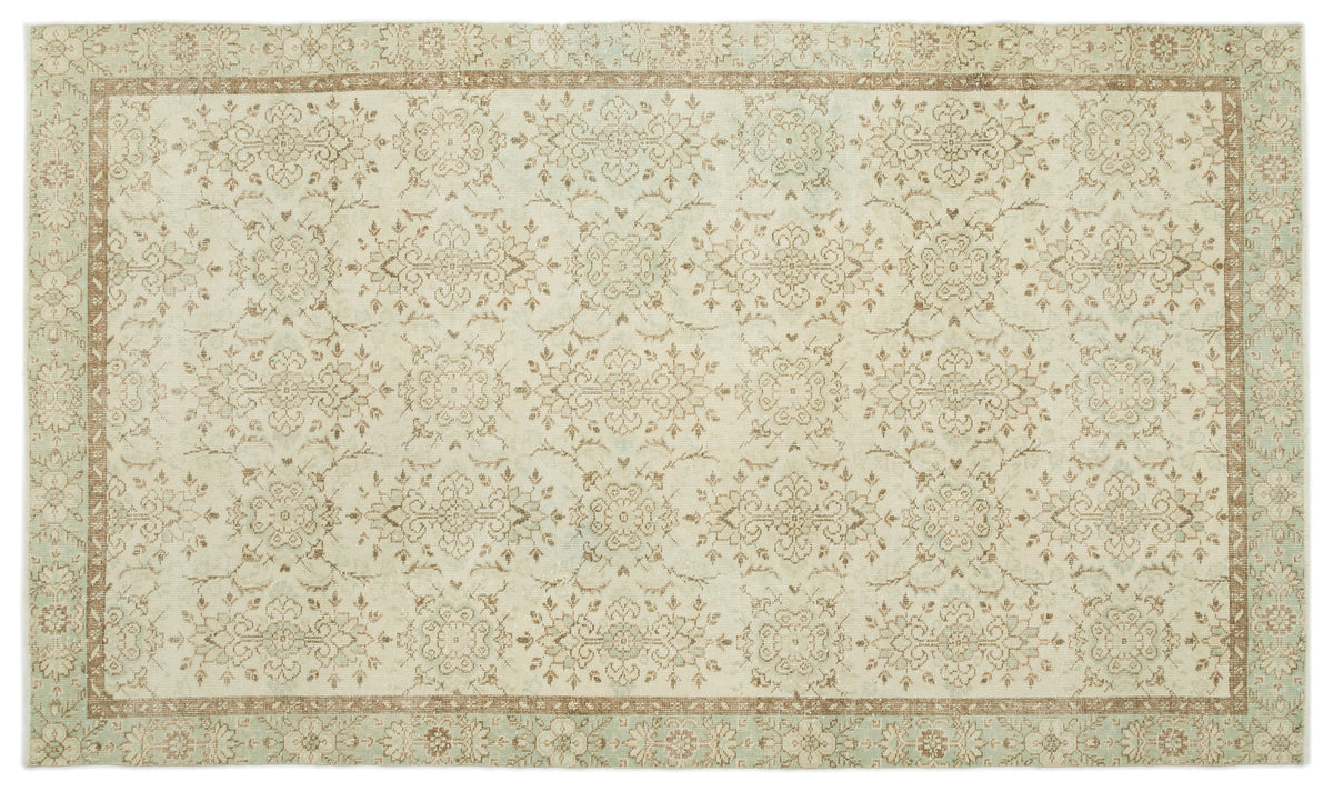 Beige Over Dyed Vintage Rug 5&#39;9&#39;&#39; x 9&#39;11&#39;&#39; ft 176 x 301 cm