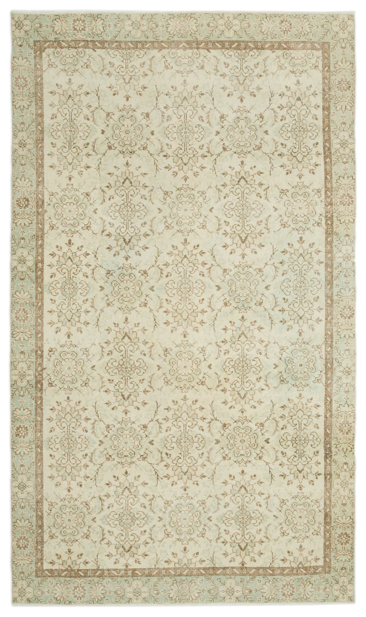 Beige Over Dyed Vintage Rug 5&#39;9&#39;&#39; x 9&#39;11&#39;&#39; ft 176 x 301 cm