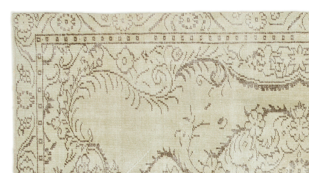 Beige Over Dyed Vintage Rug 4'11'' x 8'12'' ft 150 x 274 cm