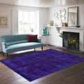 Indigo Over Dyed  Rug  I Plain Rug | Turkish Rug | Hand Weaving Rug  | Living Room Rug | Wool Rug | Vintage Rug | Tumbled Rug  | Retro Rug | Boho Rug I6'2'' x 9'9'' ft 188 x 297 cm