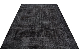 Black Over Dyed Vintage Rug 5'6'' x 9'4'' ft 168 x 285 cm