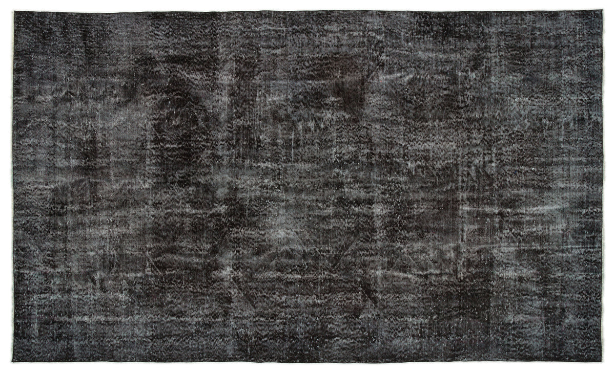 Black Over Dyed Vintage Rug 5&#39;6&#39;&#39; x 9&#39;4&#39;&#39; ft 168 x 285 cm