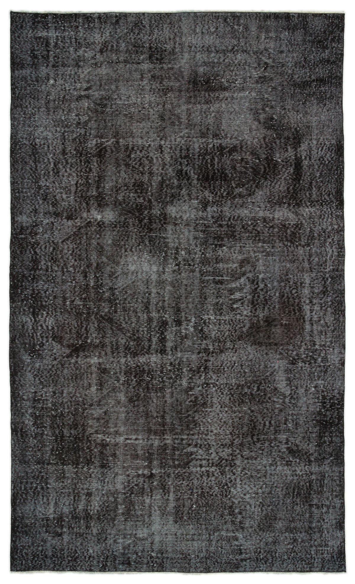 Black Over Dyed Vintage Rug 5&#39;6&#39;&#39; x 9&#39;4&#39;&#39; ft 168 x 285 cm
