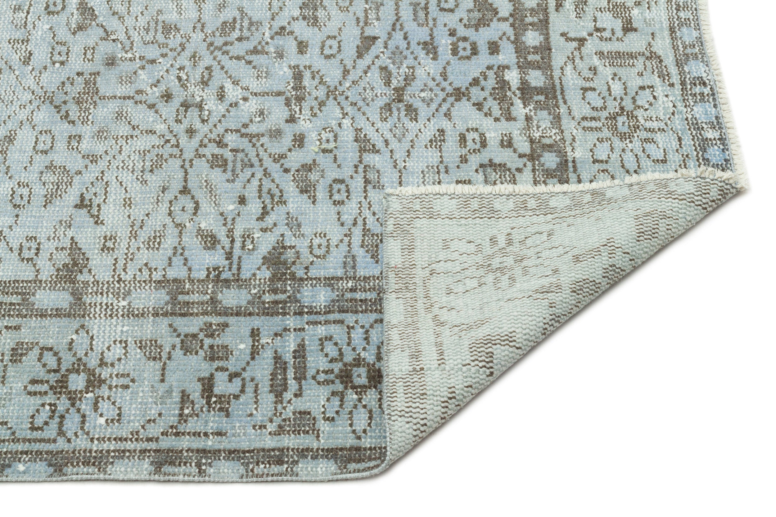 Gray Over Dyed Vintage Rug 5'8'' x 9'4'' ft 172 x 285 cm