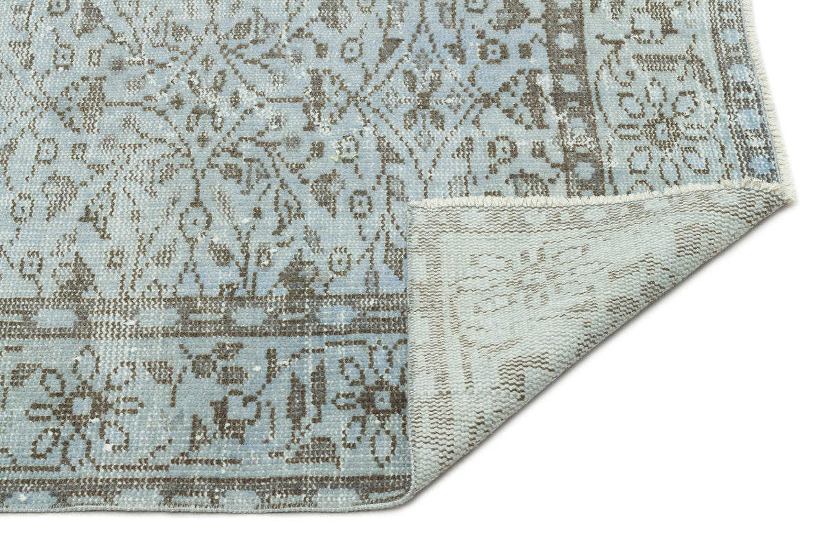 Gray Over Dyed Vintage Rug 5&#39;8&#39;&#39; x 9&#39;4&#39;&#39; ft 172 x 285 cm