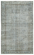 Gray Over Dyed Vintage Rug 5'8'' x 9'4'' ft 172 x 285 cm