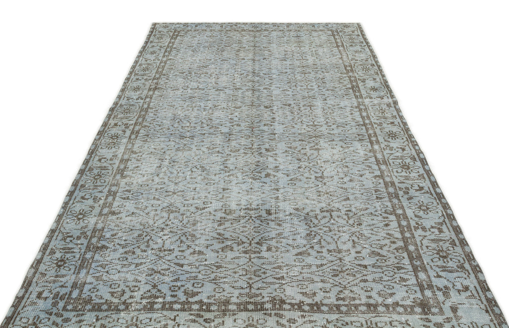 Gray Over Dyed Vintage Rug 5'8'' x 9'4'' ft 172 x 285 cm