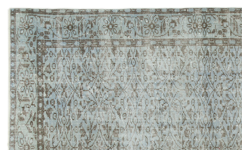 Gray Over Dyed Vintage Rug 5'8'' x 9'4'' ft 172 x 285 cm