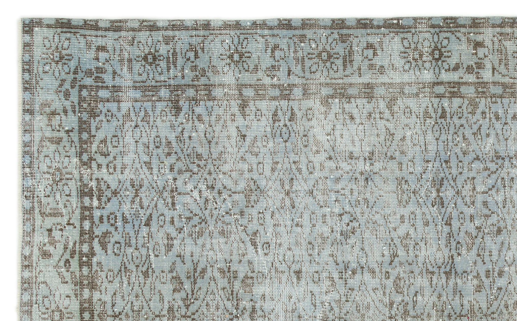 Gray Over Dyed Vintage Rug 5'8'' x 9'4'' ft 172 x 285 cm