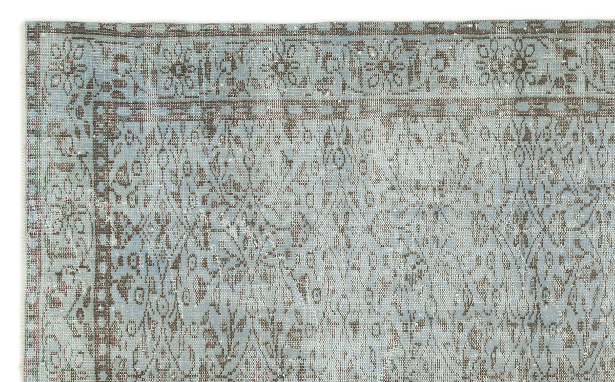 Gray Over Dyed Vintage Rug 5&#39;8&#39;&#39; x 9&#39;4&#39;&#39; ft 172 x 285 cm