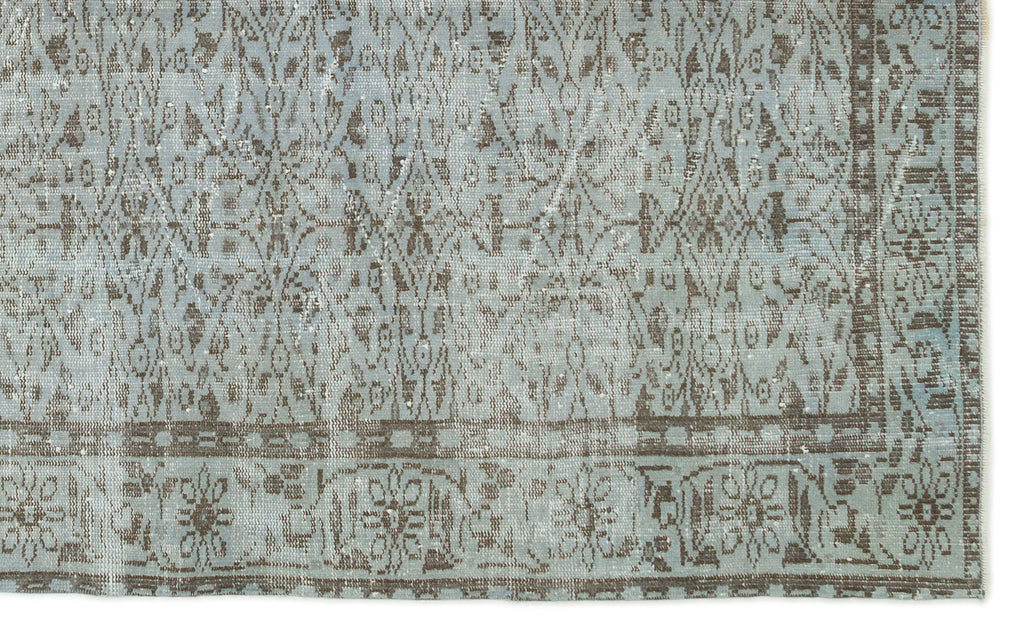 Gray Over Dyed Vintage Rug 5'8'' x 9'4'' ft 172 x 285 cm