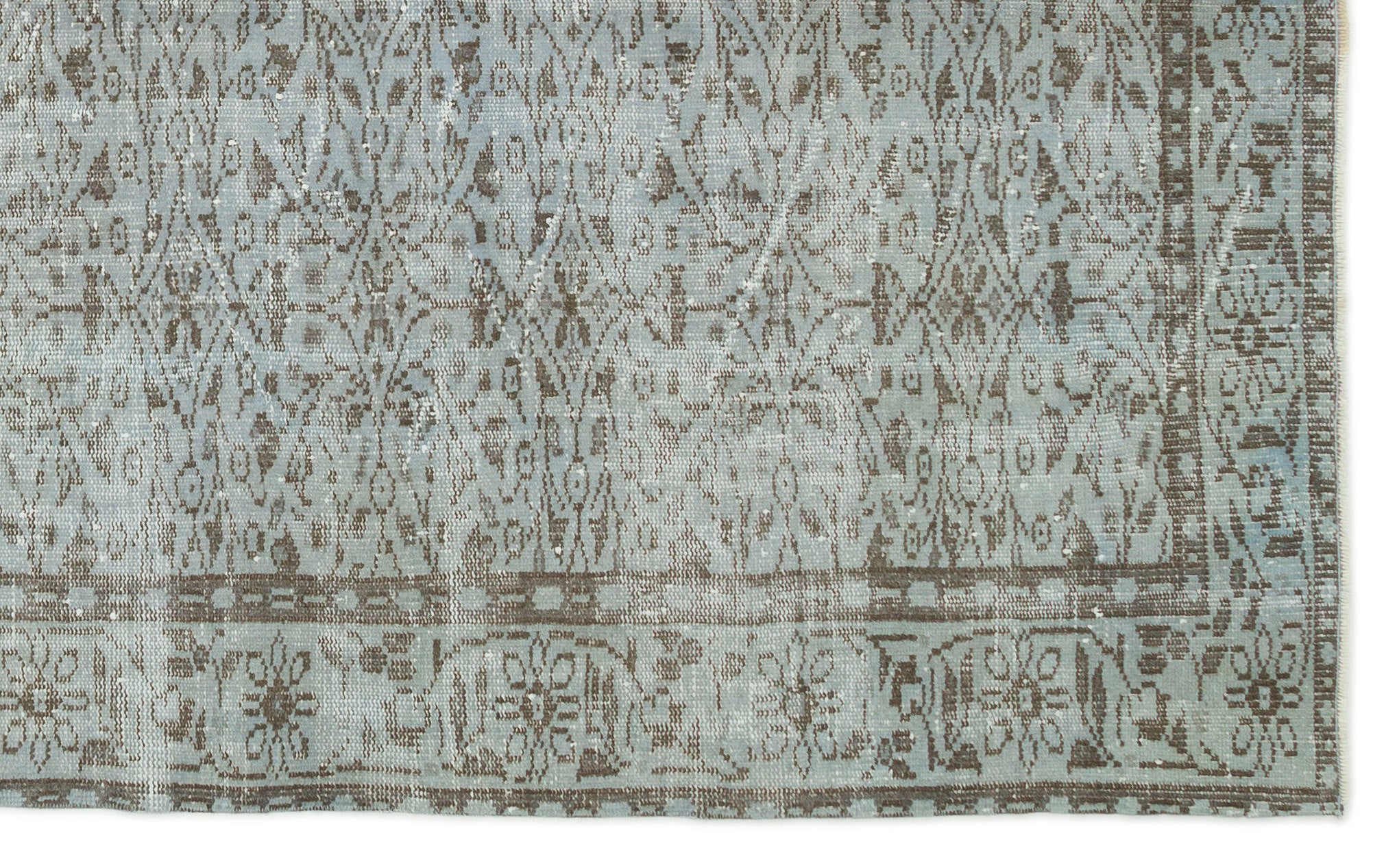 Gray Over Dyed Vintage Rug 5'8'' x 9'4'' ft 172 x 285 cm