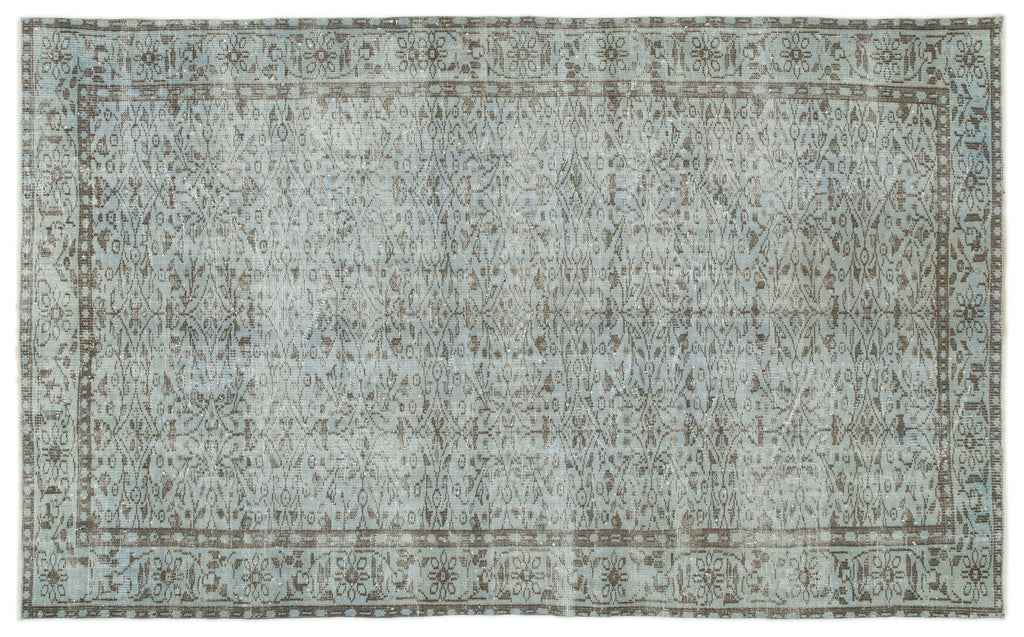 Gray Over Dyed Vintage Rug 5'8'' x 9'4'' ft 172 x 285 cm