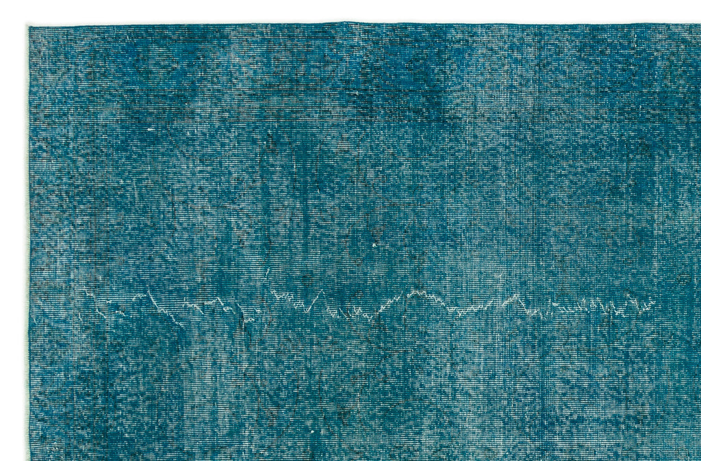Turquoise  Over Dyed Vintage Rug 6'5'' x 9'8'' ft 195 x 295 cm